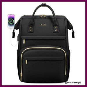 Professional Laptop Backpack Waterproof Travel Work Bag USB Port Chic